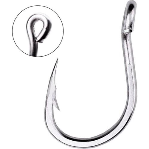 100pcs Seawater Corrosion Protection Fishing Hook Size 1/0-13/0# Japan Fishhooks Fishing Hooks Single Jig Fish Hook Tackle