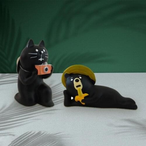 11 Styles Cute DIY Cartoon Cat Miniature Doll Home Cafe Office Desktop Home Decoration Toy Gift DIY Garage Kit