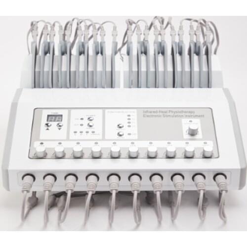 2 in 1 Electrode Micro Current Russian Wave Body Muscle Stimulator EMS Machine with Square Shape Heat Pads