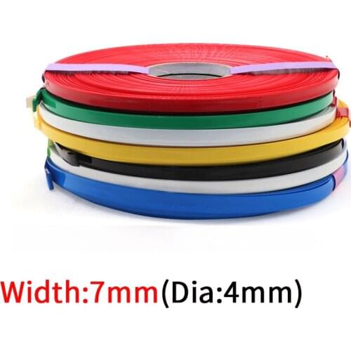 5M Width 7mm PVC Heat Shrink Tube Dia 4mm Lithium Battery Insulated Film Wrap Protection Case Pack Wire Cable Sleeve Colorful