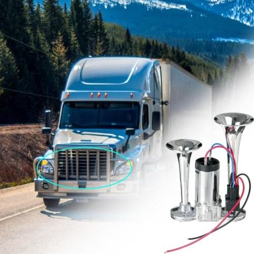 50% Hot Sales!!! Trumpet 600DB 12V Dual Speakers Chromed Metal Dual Trumpet Electric Horn for Car