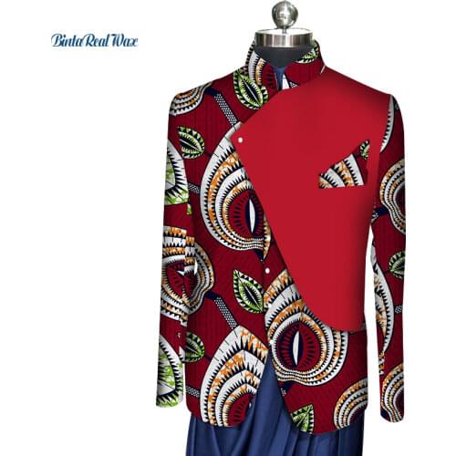 2021 African Clothes Bazin Riche Men Cotton Shirts Dashiki African Print Patchwork Shirts African Style Clothing WYN584