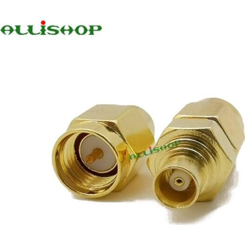 ALLiSHOP 1Pcs SMA Plug to MCX Jack Connector Plated Straight SMA Male To MCX Female Coaxial RF Adapter Connector