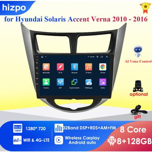 Android 10 Car GPS Navigation Headunit For Hyundai Solaris Accent Verna multimedia Tape Recorder Car Stereo Screen Radio Cam-in