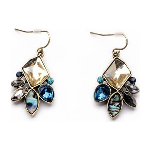 Free shipping 6 pair /lot fashion jewelry accessories classic irregular geometry synthetic stone flowers drop earrings