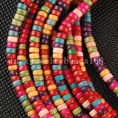 Free shipping Women Fashion Jewelry 2x4mm Multicolor Howlite Howlite Column Loose Beads 15.5" FG6200