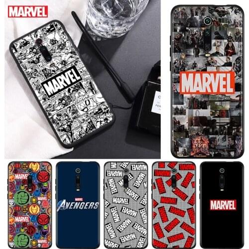 Marvel Logo Avengers For Xiaomi Redmi 9T 9I 9AT 9A 9C 9 8A 8 7A 7 6A 6 5A 5 4X PRO Prime Plus Black Soft Phone Case