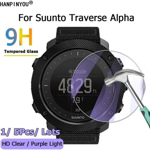 For Suunto Traverse Alpha GPS Sport Smart Watch Ultra Clear / Anti Purple Light 2.5D Tempered Glass Film Screen Protector Guard