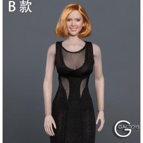 Gactoys Gc035 1/6 Female Soldier Smiling Face Beauty Hair Planting Head Sculpture Series 12 Inch Action Figure Head Accessories