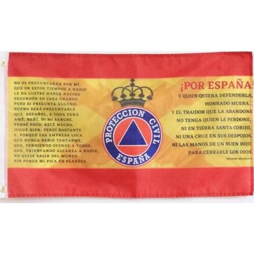 Flag Of Spain With Cross Of Burgundy Spanish Empire Cross Of San Andreas With Poem About Spain And The Civil Protection Shield