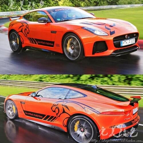 Racing Sticker Body Exterior Decoration Pull Flower Color Door Leopard Pattern Sticker For Jaguar F-Type