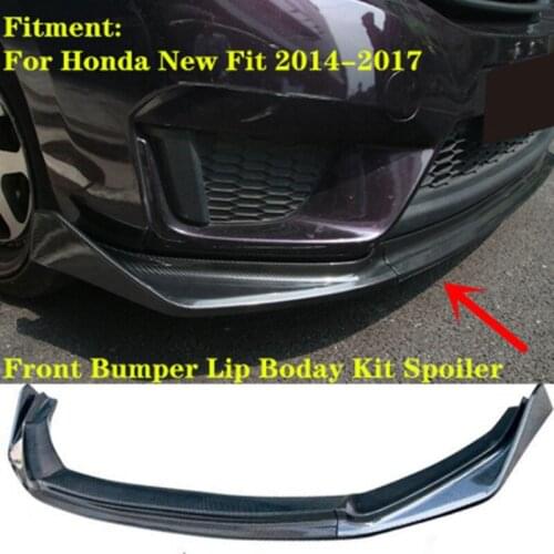 A Set Car Front Bumper Lip Body Kit Diffuser Deflector Spoiler Splitter Lip Guard For Honda For Fit 2014 2015 2016 2017