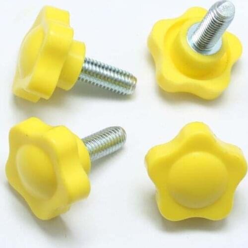 M8 hand twist screws bolts handle Star plastic head screw knob bolt whirling rotating Yellow