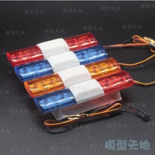 RC Model Car Police Light Red Blue Yellow Night Flash 4.8~7.2V Bright LED Lights Fit 1/8 1/10 RC Model Car 501