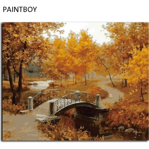 Two Sets Frameless Pictures DIY Oil Painting By Numbers Home Decor Wall Art 40*50cm Pictures G071 AND GX8911