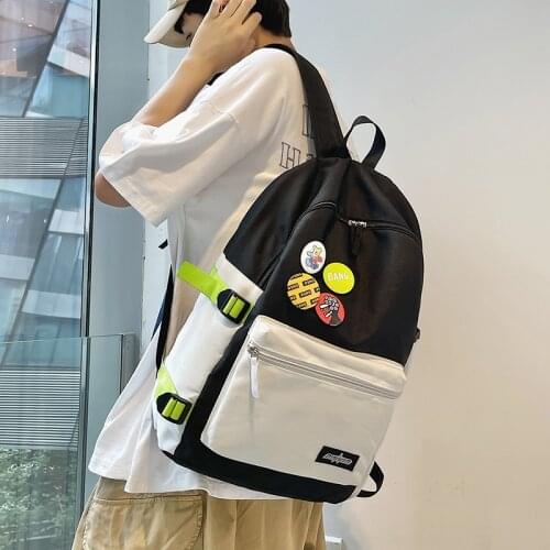 Girls and Boys Nylon Backpack Patchwork Travel Bag Schoolgirl Schoolbag Cool Laptop Backpack for Boys and Girls Fashion Lady