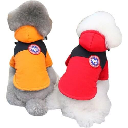 Dog Clothes Color Matching Jacket Windproof Warm Cotton-padded Coat Thickened Autumn Winter Coat