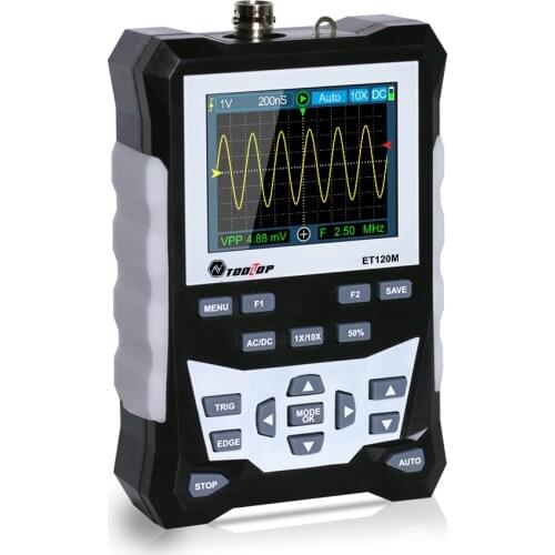 TOOLTOP DS0120M Digital Oscilloscope 320x240 High Definition 2.4 Inch TFT Color Screen 120MHz Professional Tool with Backlight