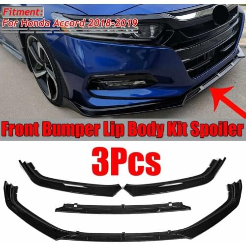 3pcs Car Front Bumper Lip Body Kit Spoiler Diffuser Splitter Guard Lip Protector Cover For Honda For Accord 10TH 2018 2019 2020