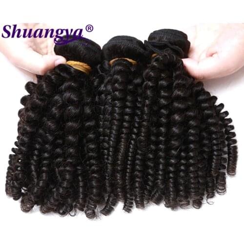 Peruvian Bouncy Curly Human Hair Weaves 3 Bundles Funmi Hair Extensions Remy 100% Human Hair Bundles Can Be Dyed And Bleached