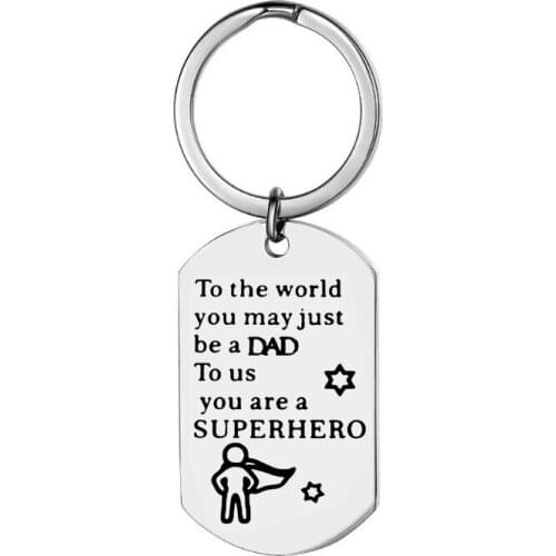 Fathers' Day Dad Papa Birthday Gifts Trendy Keyring Metal Daddy Fathers Day Keyring Men Father Party Gift