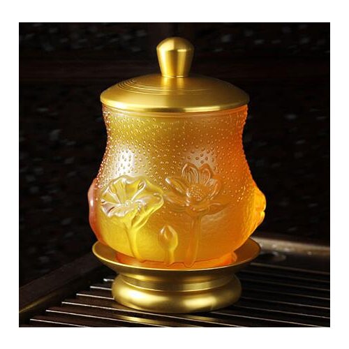 Offering Water Bowl Cup Louts Tibetan Buddhist Mikky Ritual Vessel Glass