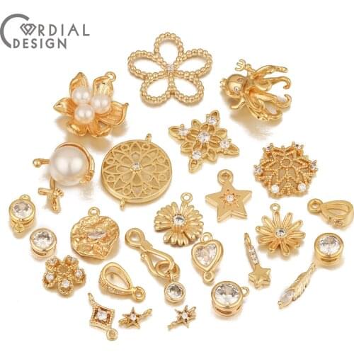 Cordial Design Jewelry Accessories/Hand Made/CZ Pendant Base/Genuine Gold Plating/Jewelry Findings & Components/DIY Connectors