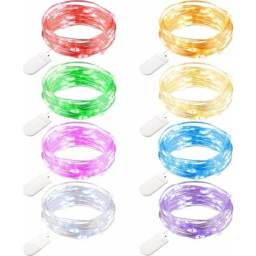 Fairy 2M 5M Battery Operated LED Copper Wire String Lights For Wedding Christmas Garland Festival Party Home Decoration lamp