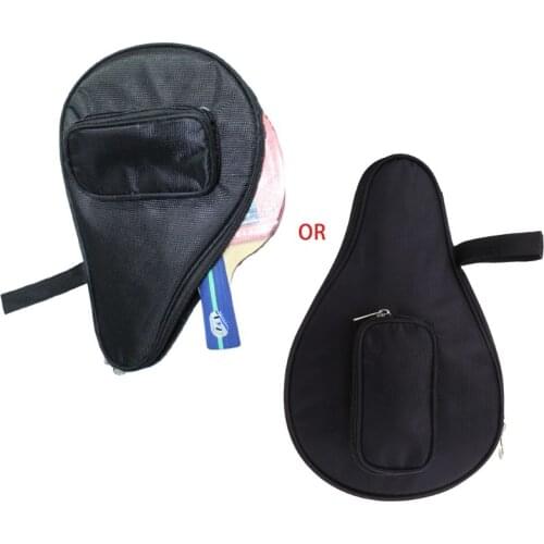 Waterproof Black Table Tennis Racket Bag PingPong Paddle Bat Case w/ Ball Pouch B36F