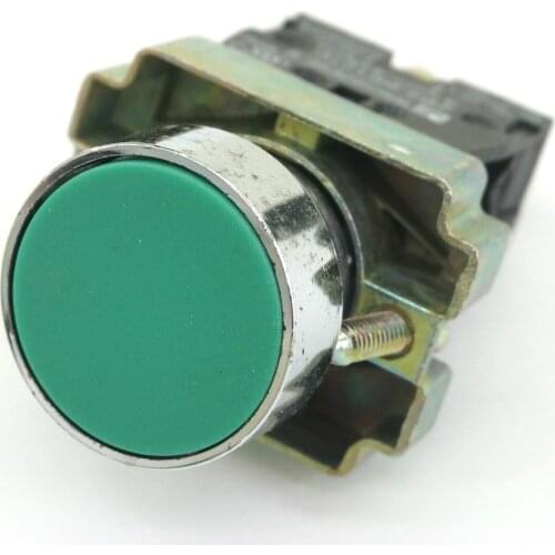 XB2-BA31 10A 600V 1 N/O Momentary Flush Round Green Pushbutton Switch 22mm