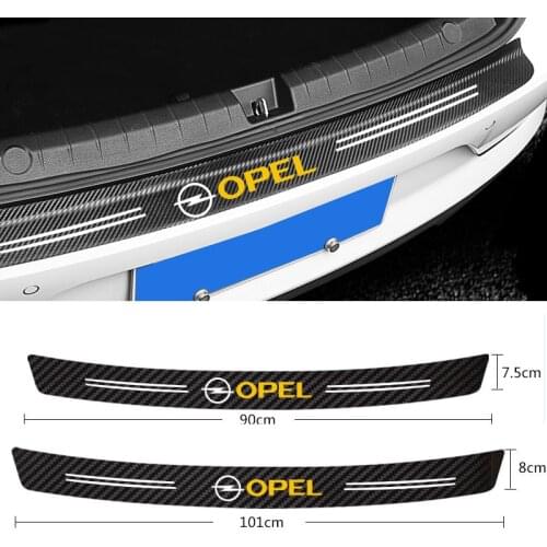 1PCS Car Trunk Guard Plate Carbon Fiber Protector Stickers For OPEL Corsa Insignia Astra Antara Meriva Zafira Car Accessories