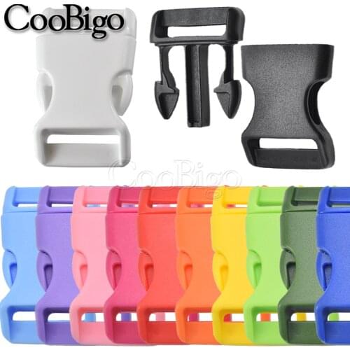 10pcs Colorful Plastic 1" Fastener Side Release Buckles for Paracord Backpack Strap Dog Collar Belt Bag Webbing Accessories