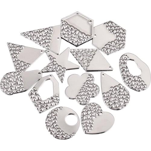 10pcs Lot Stainless Steel Flower Heart Round Charm Dangles for Jewelry Making Supplies Earring Charms Bracelets Wholesale Items