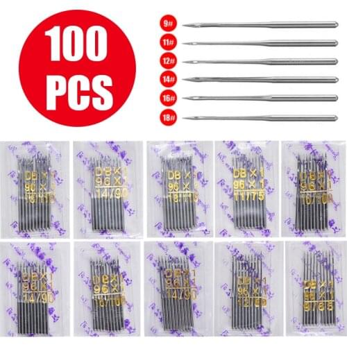100pcs DB*1 Industrial Sewing Machine Needles Kit For JUKI Singer Brother DIY Sew Needle 65/9 75/11 80/12 90/14 100/16 110/18