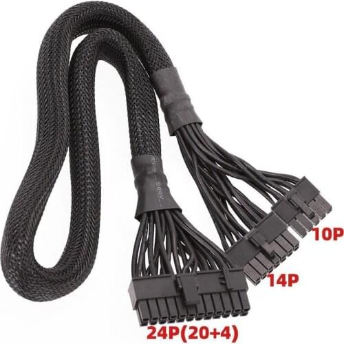 14pin 10Pin To 24 Pin ATX Power Supply Cable 20 4 Pin PSU Motherboard Sleeve For Corsair AX1500i AX1200i AX860i AX760i