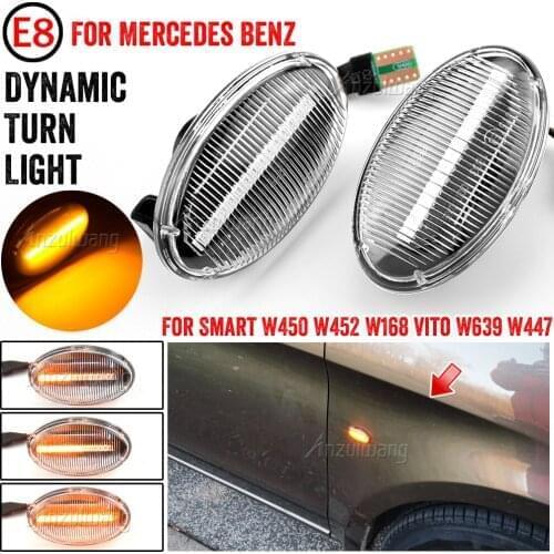 2pcs For Benz Smart W450 W452 A-Class W168 Vito W639 W447 Citan W415 LED Dynamic Side Marker Light Repeater Indicator Light