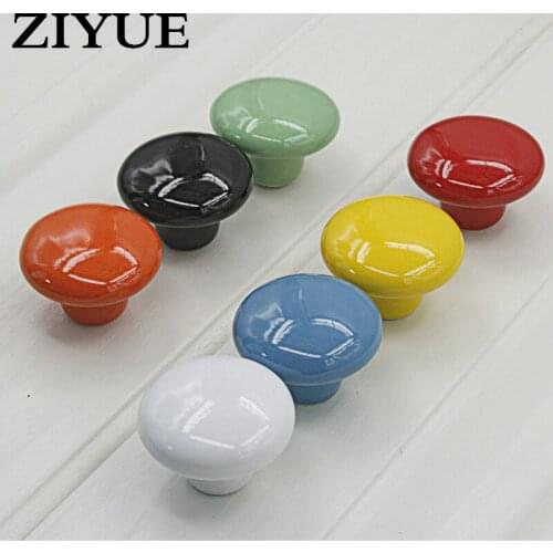 2PCS/LOT Free Shipping High-quality MINI Colorful Single Hole Ceramic Drawer Handle