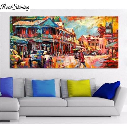 5D DIY Diamond Painting Street view Landscape Pattern Mosaic Full Square/Round 3d Diamond embroidery rhinestones Decor FS7224
