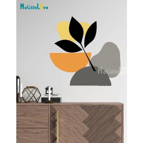 Abstract Shapes Boho Leaves Decal Living Room Bedroom Modern Home Nordic Style Removable Vinyl Wall Sticker BD746