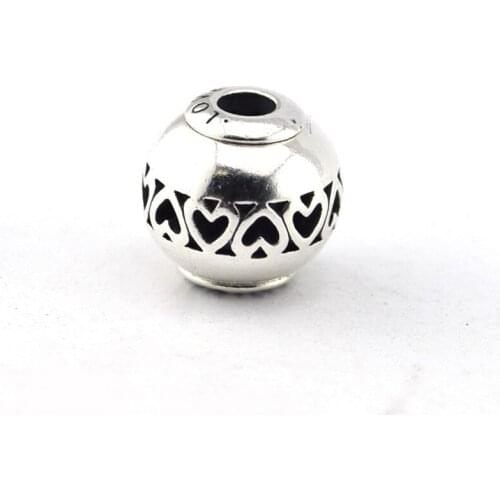 Authentic 925 Sterling essence LOVE beads With heart open work Fits Pandora bracelets free shipping DIY charms wholesale FE017