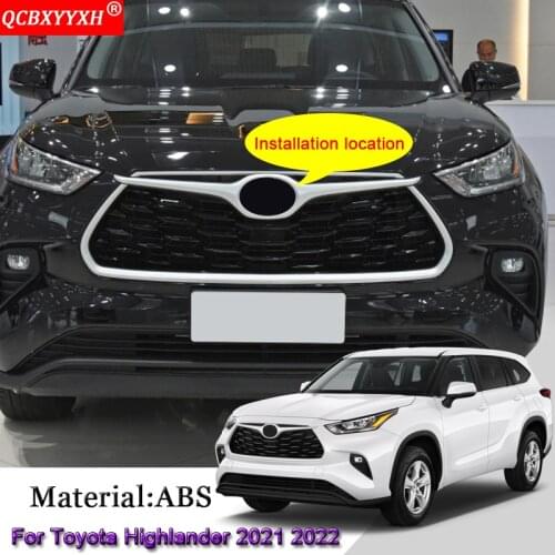 Car Front Grille Hood Engine Cover Trim External Sequin Sticker Protector Car Accessories For Toyota Highlander Kluger 2021 2022