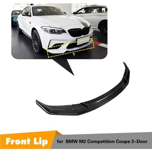 Car Front Bumper Lip Chin Spoiler for BMW 2 Series F87 M2C M2 Competition 2017-2020 Front Bumper Lip Chin Protector Carbon Fiber
