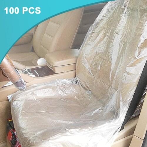 Automotive Disposable Seat Cover PE Plastic General Transparent Seat Cover is Suitable for Vehicle Automotive Supplies 100PCS