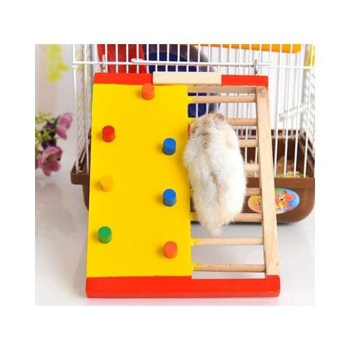 Hamster Colorful Rock Climbing Ladder Raw Wood Guinea Pig Non-slip Ladder Pet Products Wooden Toys Rabbit Accessories