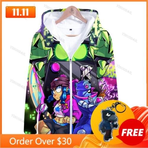 Browlings 3 To 14 Years Spike Kids Hoodies Browlers 3D Printed Sweatshirt Boys Girls Cartoon Star, Jacket Tops Teen Clothes