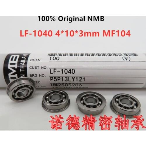 20pcs original NMB Minebea open flanged bearing LF-1040 4*10*3 mm MF104 ABEC-5 miniature flange ball bearings 4mmx10mmx3mm