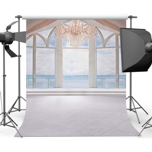 Mehofoto Blue Sky Sea Photography Backdrop Wedding Background for Photo Studio Windows CM-3976