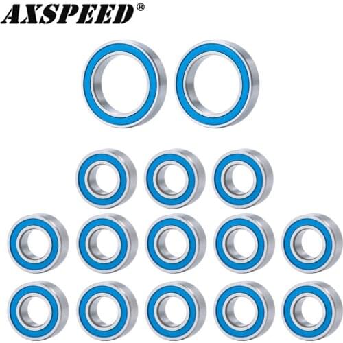 AXSPEED 15PCS Rubber Sealed Bearing Kit for ECX 1/10 2wd Amp MT, Amp DB, Ruckus, Circuit & Torment Steel Ball Bearing Parts