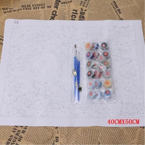 Lying Tiger Digital Oil Painting By Numbers Canvas Wall Picture DIY Hand Painted U2JC