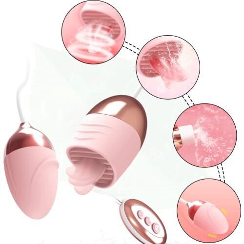 Oral Sex Tongue Licking Vibrator 10Speed Vibrating G Point Massage Jump Eggs Kegel Vaginal Balls For Women Masturbation Sex Shop